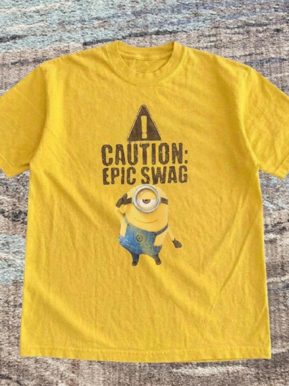 Gildan Yellow Men's Short Sleeve 'Caution: Epic Swag' Minion Graphic Tee